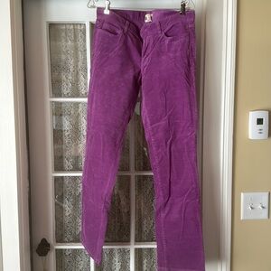 J Crew purple matchstick cordoruy pants. Size 30